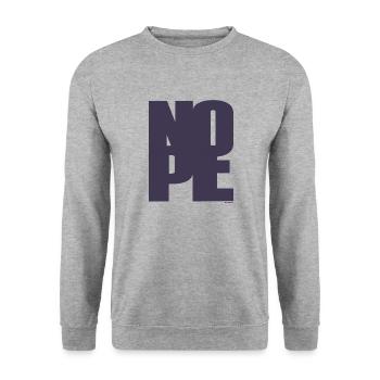 NOPE - sei kein Ja - Sager! - Unisex Pullover - Weißgrau meliert - Vorne - Alina (178cm) & Michal (187cm)