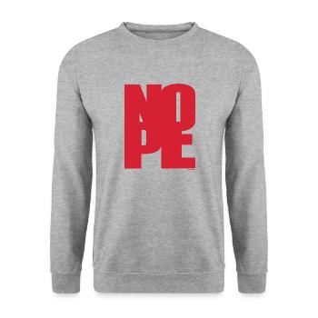 NOPE - sei kein Ja - Sager! - Unisex Pullover - Weißgrau meliert - Vorne - Alina (178cm) & Michal (187cm)