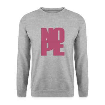 NOPE - sei kein Ja - Sager! - Unisex Pullover - Weißgrau meliert - Vorne - Alina (178cm) & Michal (187cm)