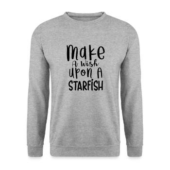 Make a wish upon a Starfish - Unisex Pullover - Weißgrau meliert - Vorne - Alina (178cm) & Michal (187cm)