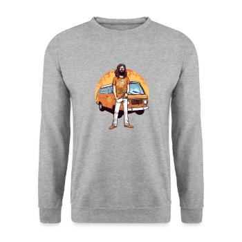 Jimmy Hippie - Unisex Pullover - Weißgrau meliert - Vorne - Alina (178cm) & Michal (187cm)
