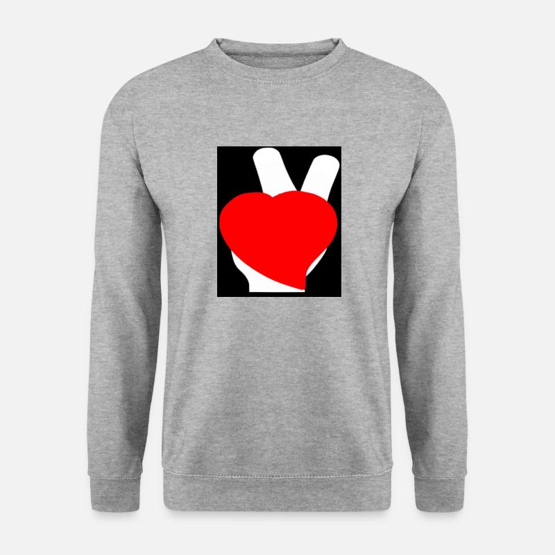 friedfertig anständig - Unisex Pullover - Weißgrau meliert