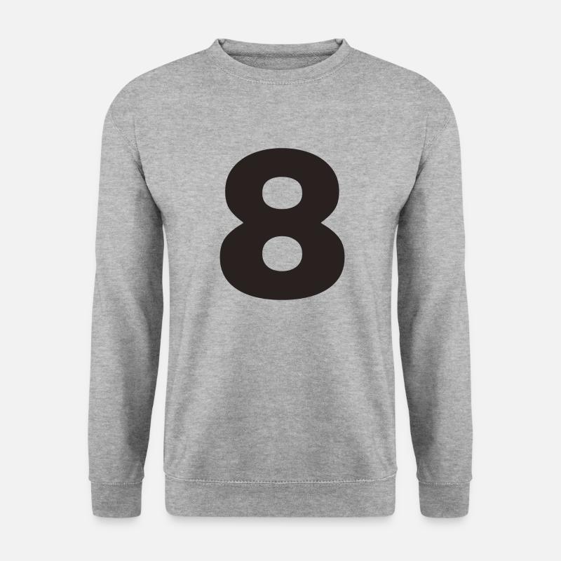 8 - Unisex Pullover - Weißgrau meliert