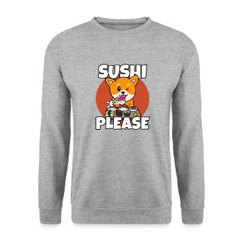 Shiba Inu Chien Sushi Japon Akita I Cadeau - Sweat-shirt Unisexe - gris chiné - Devant - Alina (178cm) & Michal (187cm)