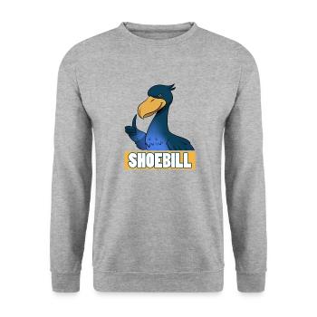 Bec-de-chaussure Ornithologue Forêt I Cadeau - Sweat-shirt Unisexe - gris chiné - Devant - Alina (178cm) & Michal (187cm)