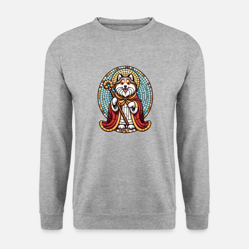 Heilige Pfote - Unisex Pullover - Weißgrau meliert