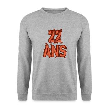 22 ANS - Sweat-shirt Unisexe - gris chiné - Devant - Alina (178cm) & Michal (187cm)