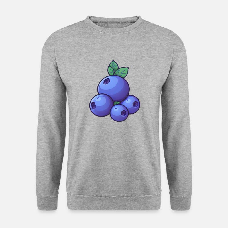 Heidelbeeren Beeren - Unisex Pullover - Weißgrau meliert