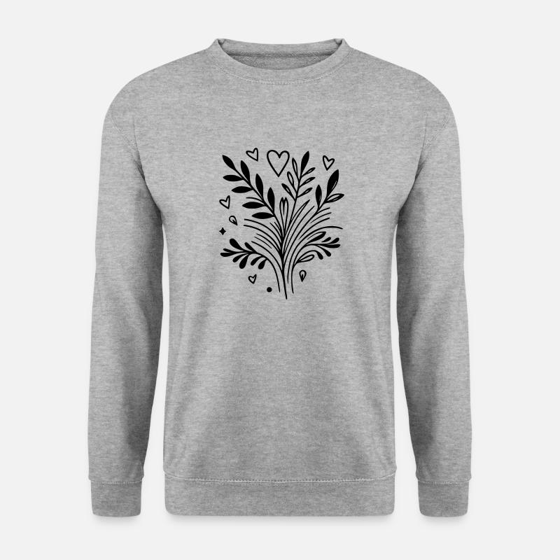Herzbaum Ast - Unisex Pullover - Weißgrau meliert