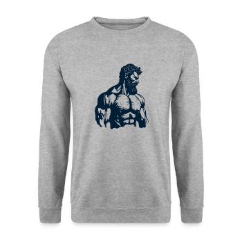 Powerful muscle figure - Unisex Sweatshirt - salt & pepper - Front - Alina (178cm) & Michal (187cm)