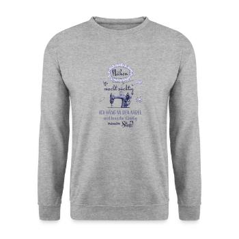Nähen macht süchtig Schneider Näherin Schneiderin - Unisex Pullover - Weißgrau meliert - Vorne - Alina (178cm) & Michal (187cm)