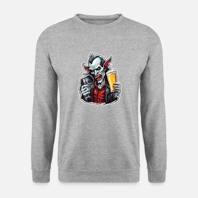 Vampir / Dracula / Blutsauger / Halloween / Mythos - Unisex Pullover - Weißgrau meliert