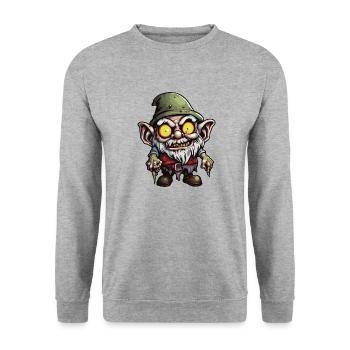 Gartenzwerg / Märchenland / Kobold / Gnom / Logo - Unisex Pullover - Weißgrau meliert - Vorne - Alina (178cm) & Michal (187cm)