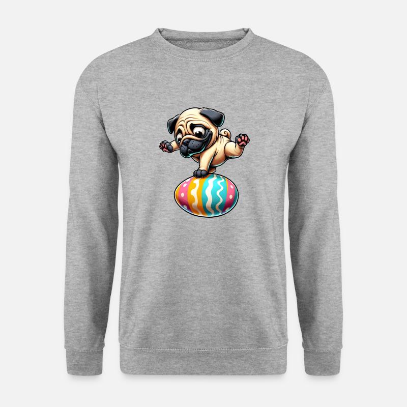 Easter Pug Breakdance, Egg Balance - Unisex Sweatshirt - salt & pepper