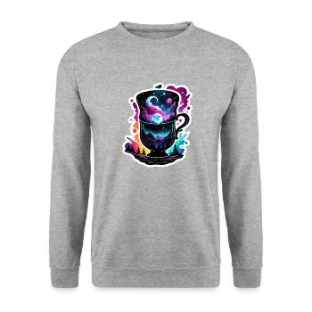 Silhouette / Forest / Portrait / Trees / Mug - Unisex Sweatshirt - salt & pepper - Front - Alina (178cm) & Michal (187cm)