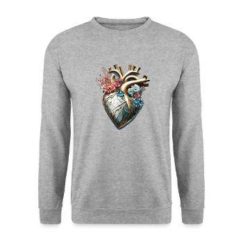 Heart / Mother's Day / Love / Holidays / Love - Unisex Sweatshirt - salt & pepper - Front - Alina (178cm) & Michal (187cm)