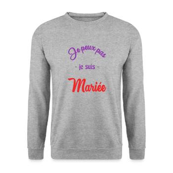MARIEE. FUTURE MARIEE - Sweat-shirt Unisexe - gris chiné - Devant - Alina (178cm) & Michal (187cm)