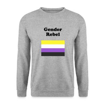 Nicht-binäre Flagge Geschlecht Rebell - Unisex Pullover - Weißgrau meliert - Vorne - Alina (178cm) & Michal (187cm)