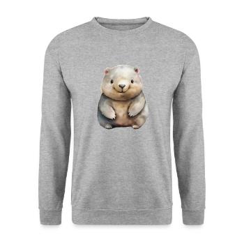 Wombat Classe Classe Animal Wombat - Sweat-shirt Unisexe - gris chiné - Devant - Alina (178cm) & Michal (187cm)