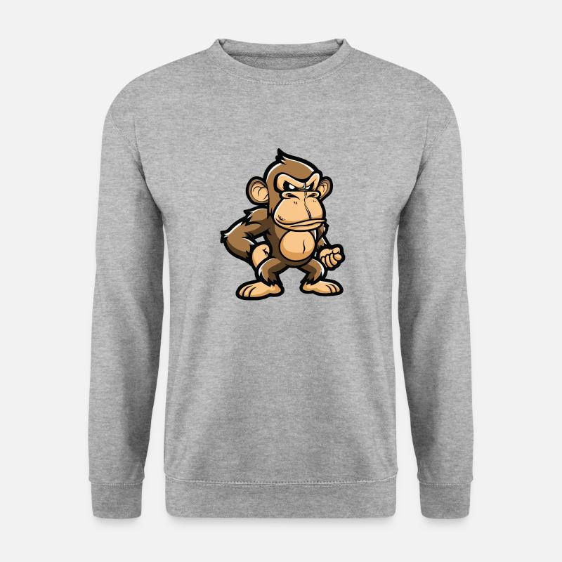 affe - Unisex Pullover - Weißgrau meliert