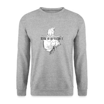 Ours polaire // Changement climatique // Illustration - Sweat-shirt Unisexe - gris chiné - Devant - Alina (178cm) & Michal (187cm)