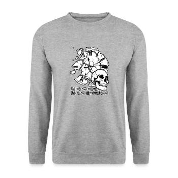 Zeit // Leben // Illustration - Unisex Pullover - Weißgrau meliert - Vorne - Alina (178cm) & Michal (187cm)