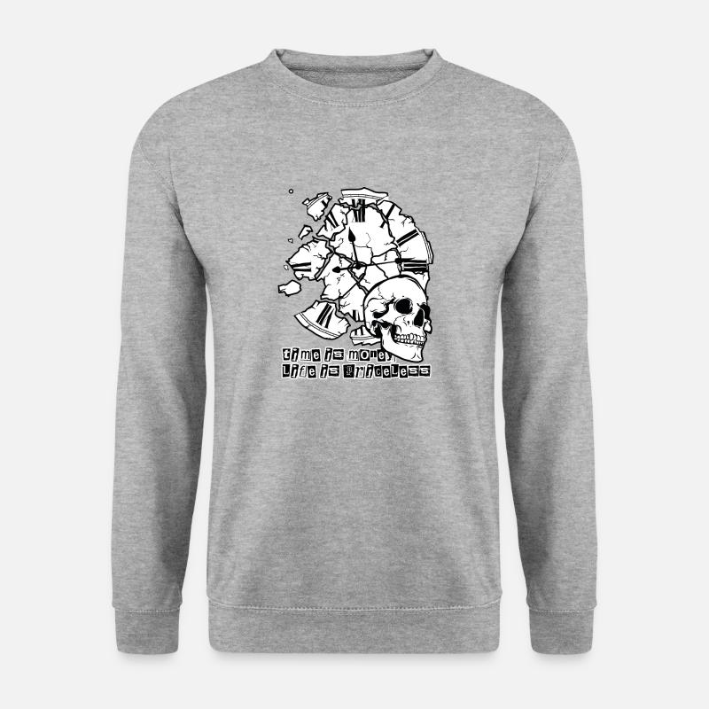 Time // Life // Illustration - Unisex Sweatshirt - salt & pepper
