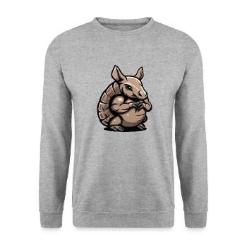 gürteltier - Unisex Pullover - Weißgrau meliert - Vorne - Alina (178cm) & Michal (187cm)