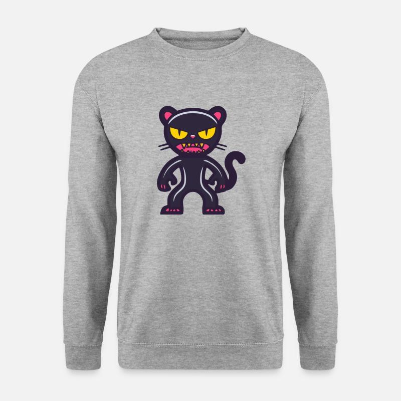 Panther Halloween Comic Lustig - Unisex Pullover - Weißgrau meliert