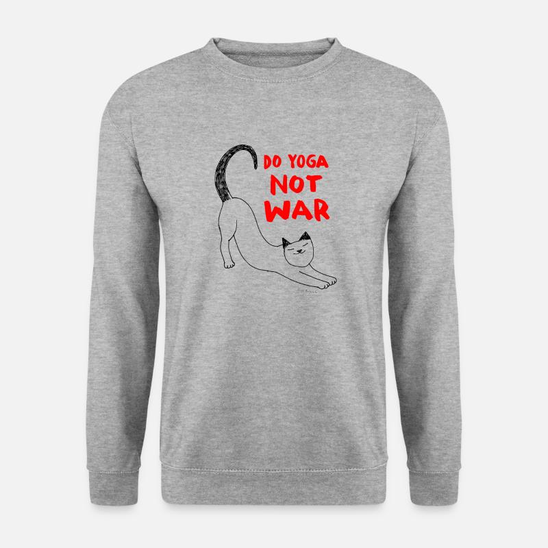 zur Yoga Katze - Unisex Pullover - Weißgrau meliert