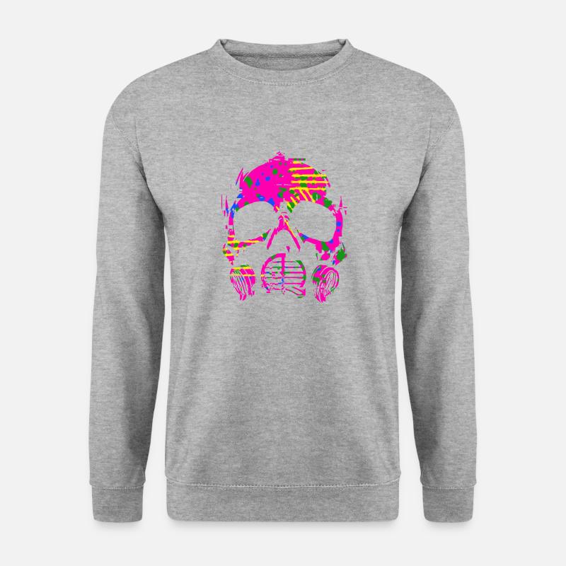 Regenbogen Pink Camo Gasmaske - Unisex Pullover - Weißgrau meliert
