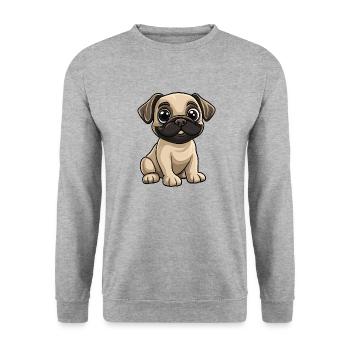 Bullmastiff Dog Comic Cute - Unisex Sweatshirt - salt & pepper - Front - Alina (178cm) & Michal (187cm)