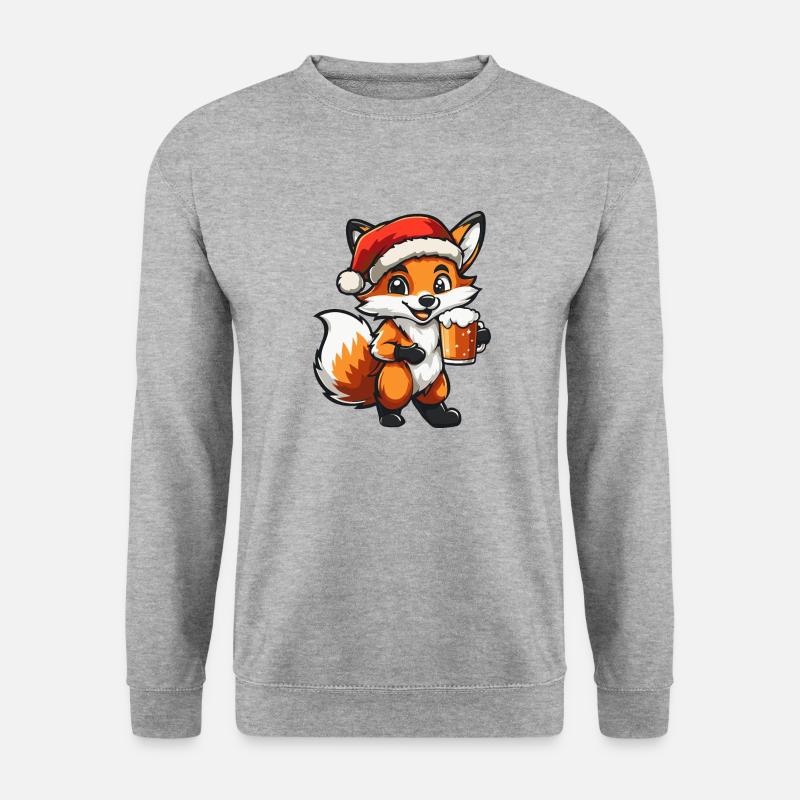 Fox Christmas Beer - Unisex Sweatshirt - salt & pepper