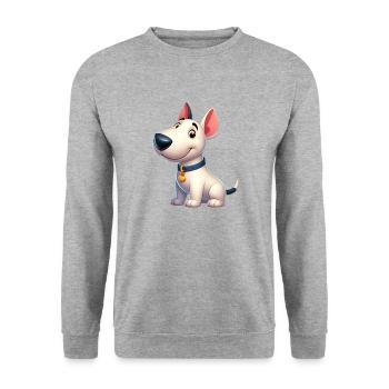Bullterrier - Unisex Pullover - Weißgrau meliert - Vorne - Alina (178cm) & Michal (187cm)