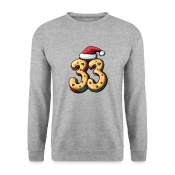 33 Number Christmas - Unisex Sweatshirt - salt & pepper - Front - Alina (178cm) & Michal (187cm)