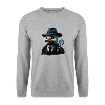 Detective Rubber Duck Illustration Realistic light - Unisex Sweatshirt - salt & pepper - Front - Alina (178cm) & Michal (187cm)