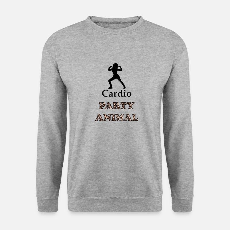 Cardio-Partylöwe - Unisex Pullover - Weißgrau meliert