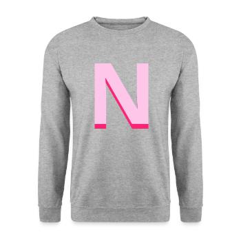 Pop and modern pink letter n - Unisex Sweatshirt - salt & pepper - Front - Alina (178cm) & Michal (187cm)