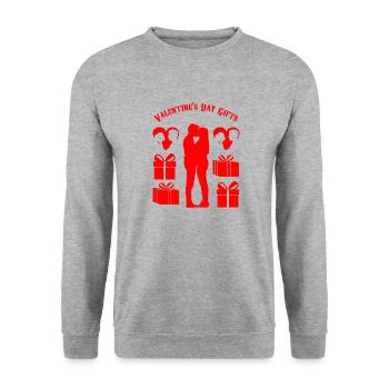 Valentine's Day Gift T-Shirt With My Love Kiss - Unisex Sweatshirt - salt & pepper - Front - Alina (178cm) & Michal (187cm)