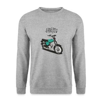 S51 (turquoise) // Illustration - Unisex Sweatshirt - salt & pepper - Front - Alina (178cm) & Michal (187cm)