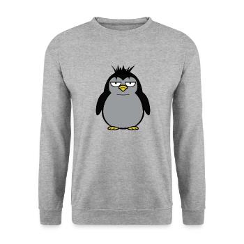Pingwin xxl - Sweat-shirt Unisexe - gris chiné - Devant - Alina (178cm) & Michal (187cm)
