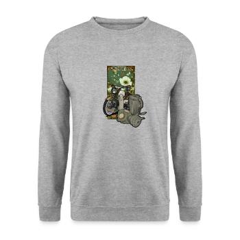 S51 (green) // Illustration - Unisex Sweatshirt - salt & pepper - Front - Alina (178cm) & Michal (187cm)