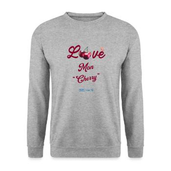 Love mon cherry - Sweat-shirt Unisexe - gris chiné - Devant - Alina (178cm) & Michal (187cm)