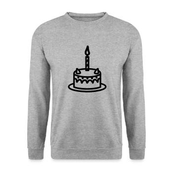 Birthday cake - Unisex Sweatshirt - salt & pepper - Front - Alina (178cm) & Michal (187cm)