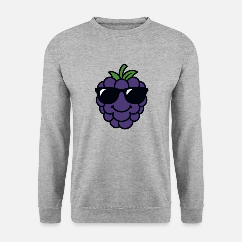 Brombeer-Kopf - Unisex Pullover - Weißgrau meliert