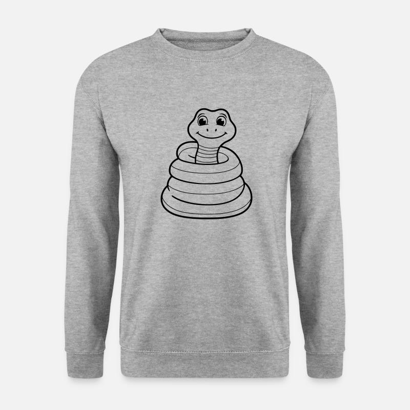 Pummelige Schlange als Vektorgrafik - Unisex Pullover - Weißgrau meliert