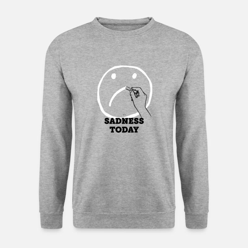 No sadness today - Unisex Pullover - Weißgrau meliert