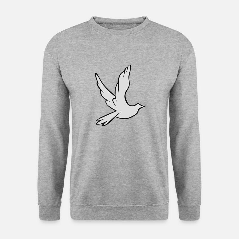 DOVE OF PEACE - Unisex Pullover - Weißgrau meliert