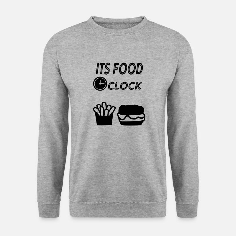 sein Essen um Uhr - Unisex Pullover - Weißgrau meliert