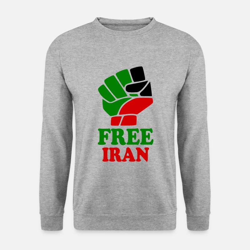 Free iran - Unisex Pullover - Weißgrau meliert